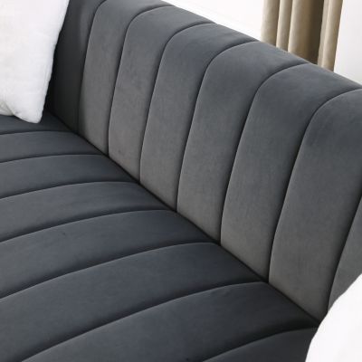  Modern Chesterfield Sofa, 3-Seater in Grey