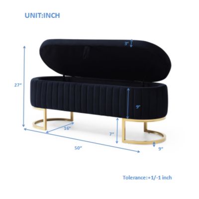 Modern Velvet Storage Bench