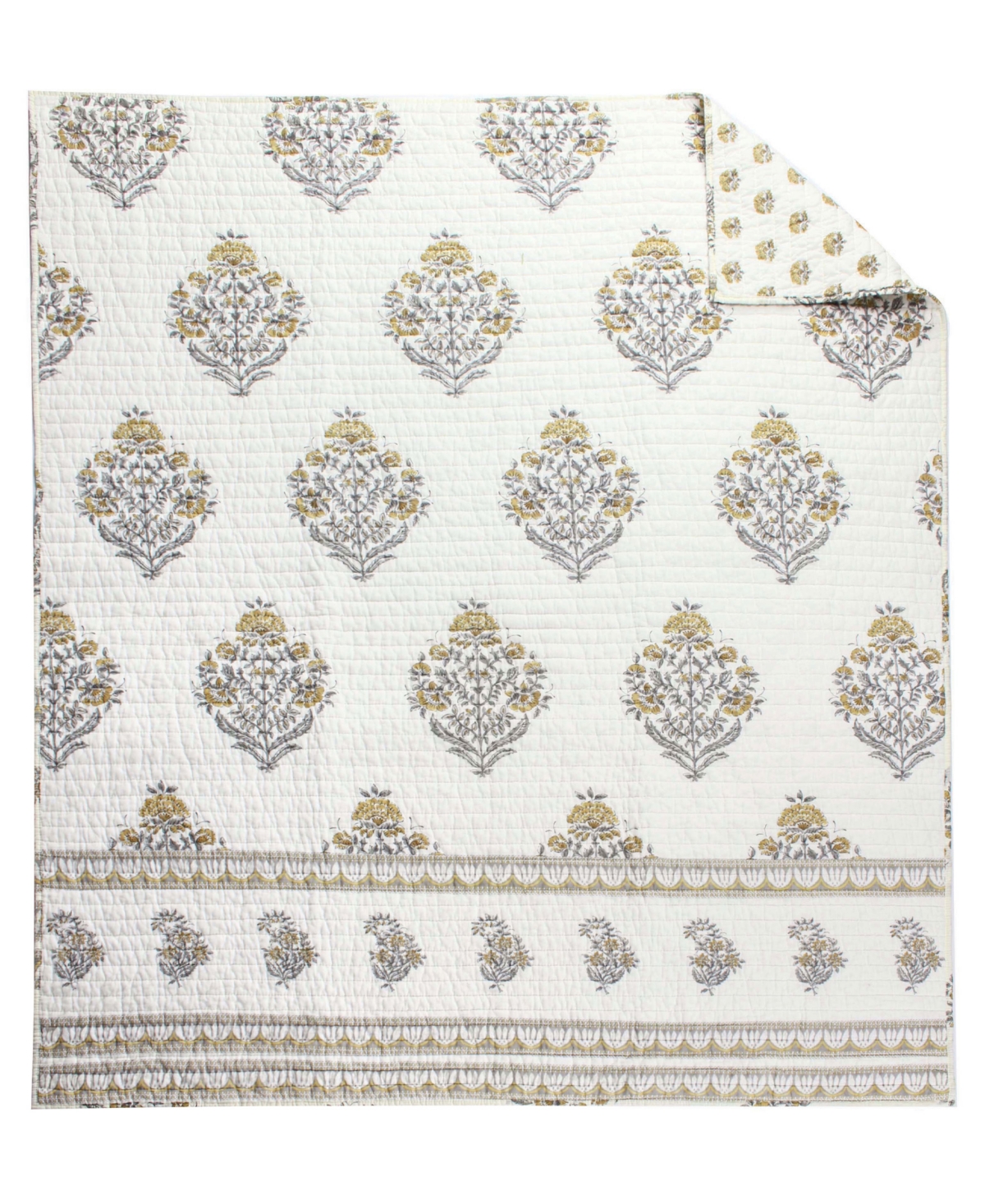 Levtex Kamira Reversible Quilted Throw, 50" X 60" In Yellow