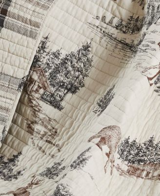 Lodge Toile Reversible Quilted Throw, 50" x 60"