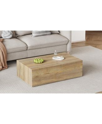 Modern MDF Coffee Table with Light Wood Accents