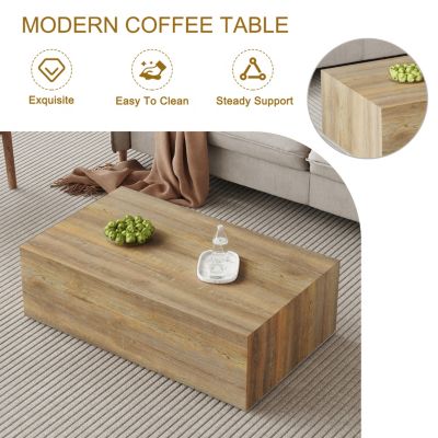 Modern MDF Coffee Table with Light Wood Accents