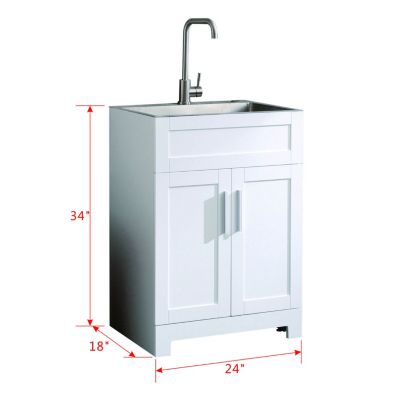 Laundry Tub Cabinet with Stainless Steel Combo
