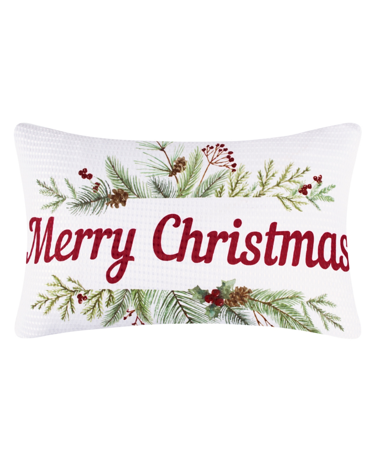 Levtex Merry Bright Pine Plaid Printed Decorative Pillow, 12" X 20" In Multi Color