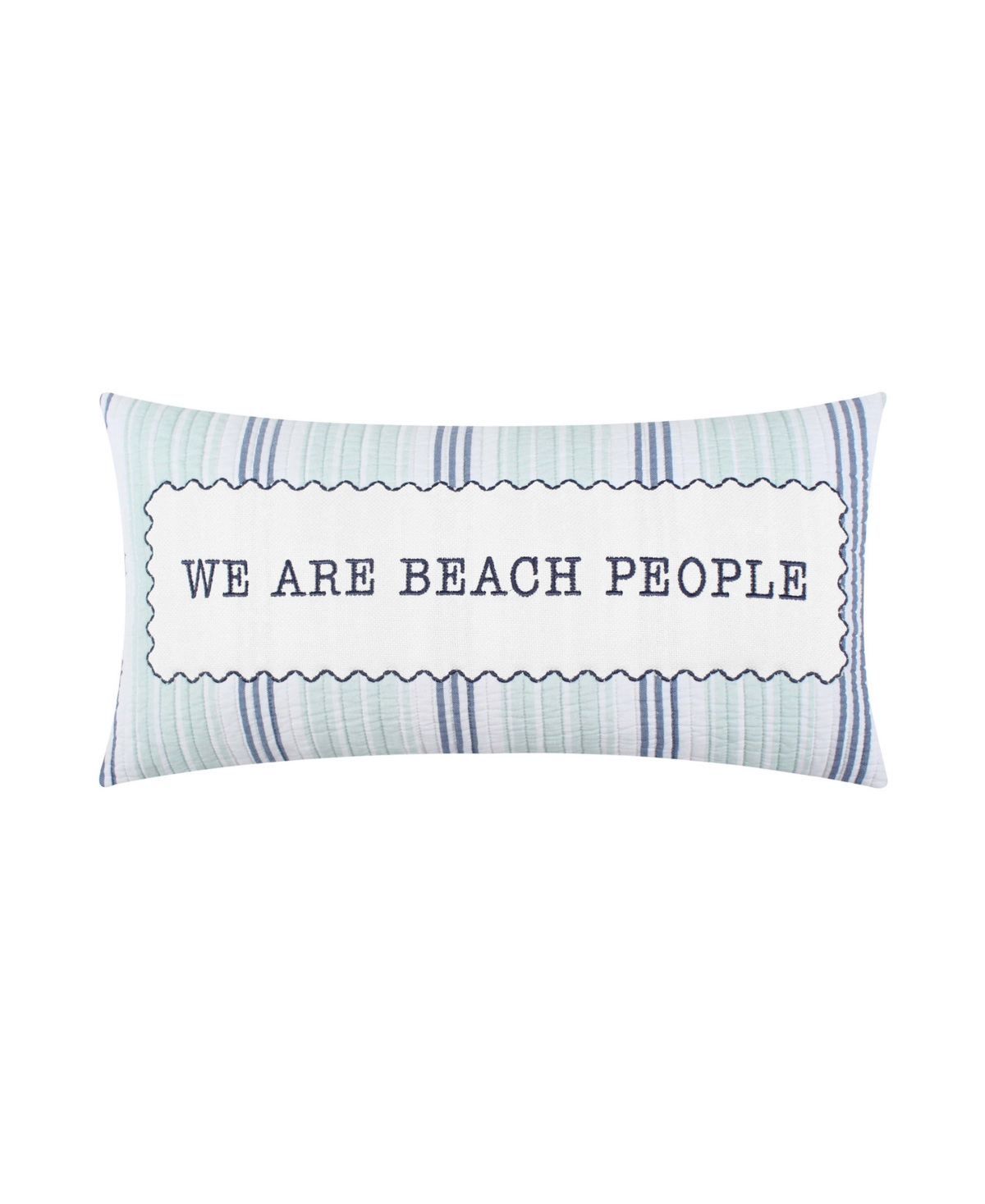 Levtex Ocean Meadow Applique Decorative Pillow, 12" X 24" In Blue Haze