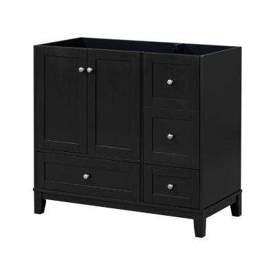 [Cabinet Only] 36" Bathroom Vanity-Black (Sink not included)