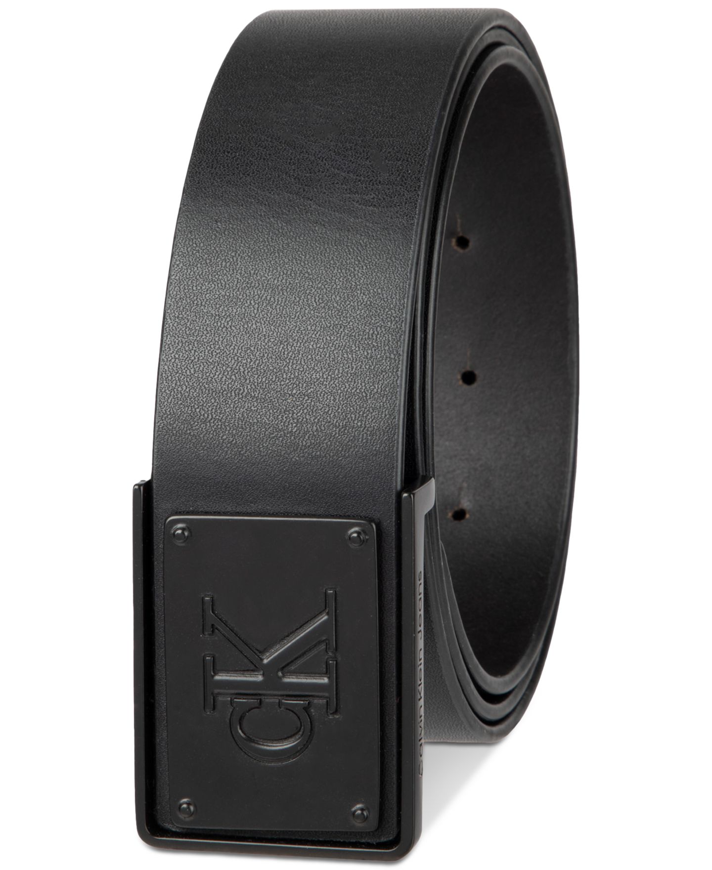 Мужской ремень Calvin Klein CK Plate Plaque Belt, цвет: Чёрный — фото 6
