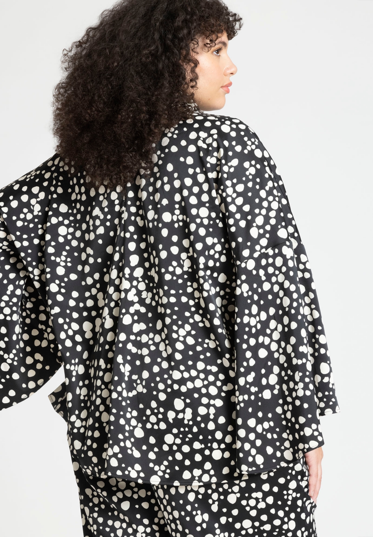 Eloquii Plus Size Tie Neck Cape Blouse