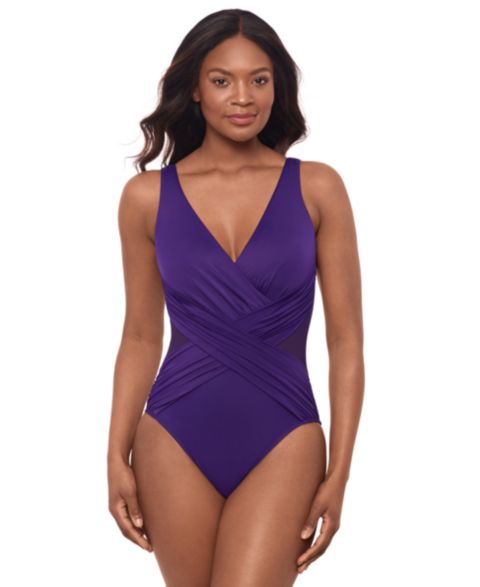 Женские купальники Miraclesuit Women's Illusionist Crossover Allover Slimming One-Piece Swimsuit