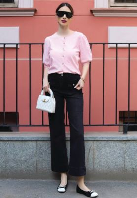 Womens Rosario Two Tone Ballerinas