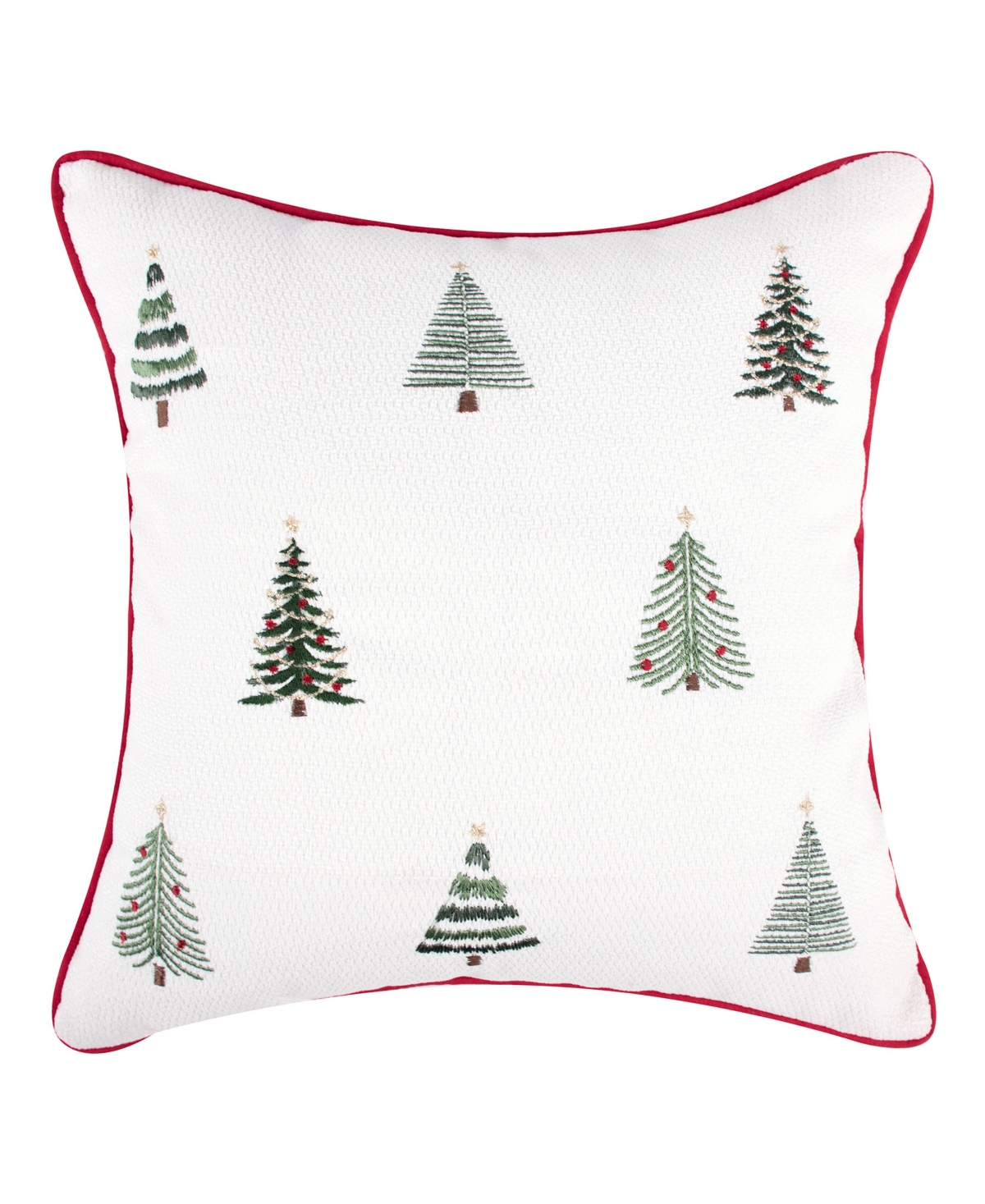 Levtex Patchwork Pine Applique Decorative Pillow, 18" X 18" In Cream