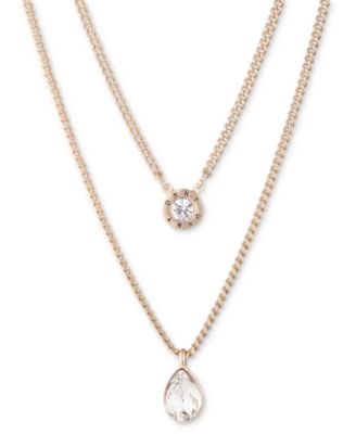 Double Row Pendant Necklace, 16" long + 3" Extender