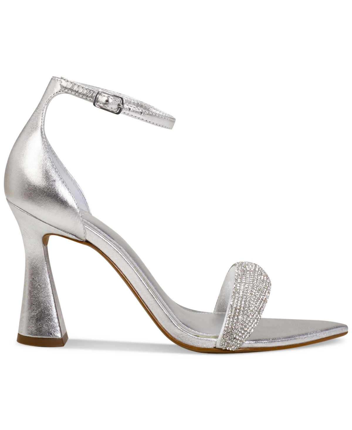 Vince Camuto Penelopy Ankle Strap Sandal In Silver Nappa