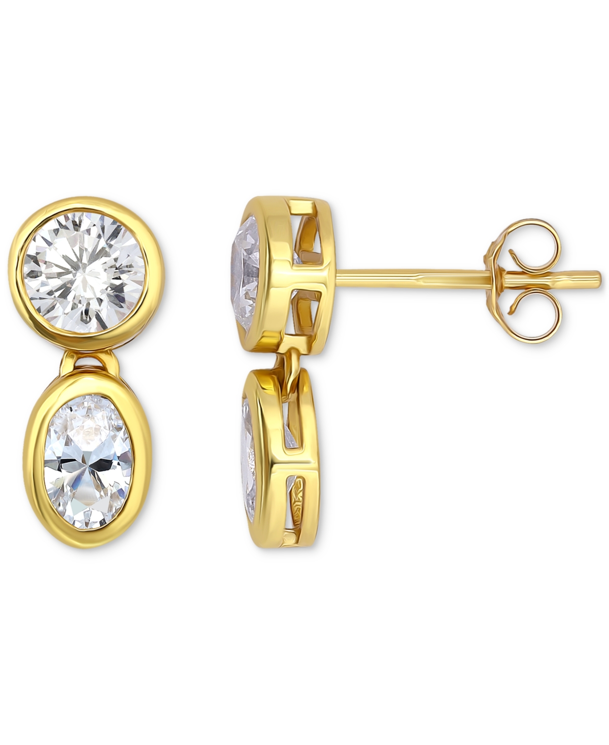 Giani Bernini Cubic Zirconia Octagon & Square Drop Earrings In 18k Gold-plated Sterling Silver, Created For Macy's In Gold