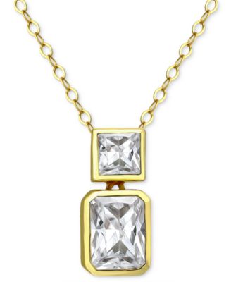 Giani Bernini - Octagon & Square Pendant Necklace in 18k Gold-Plated Sterling Silver, 16" + 2" extender