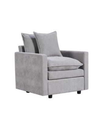 Chenille Fabric Comfy Deep Single Seat Sofa Upholstered Reading Armchair Living Room