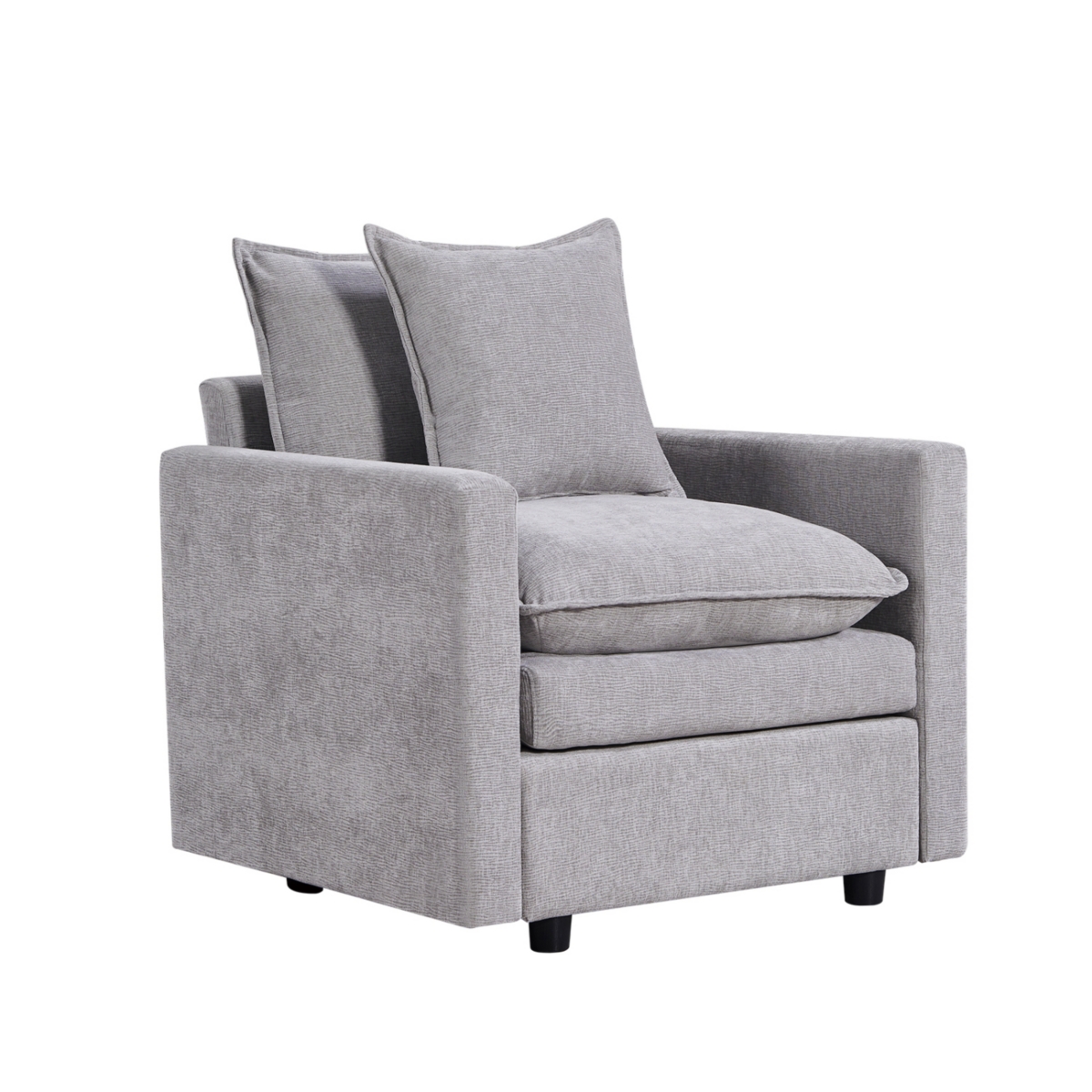Streamdale Furniture Chenille Fabric Comfy Deep Single Seat Sofa Upholstered Reading Armchair Living Room