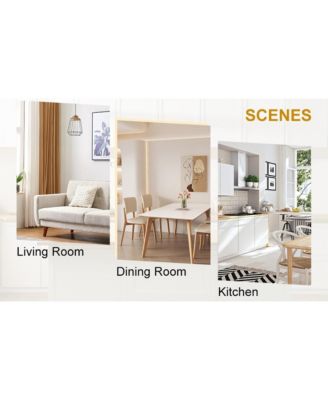 Table and chair set.Modern rectangular dining table with black textured stickers glass tabletop and gold plated metal legs.Paired with 6 comfortable chairs with PU seats and black metal legs.