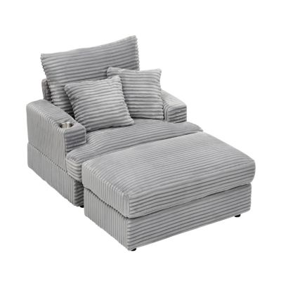 Streamdale Cozy 39" Spring Armchair & Ottoman Set
