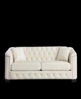 77" Velvet Tufted Backrest Sofa