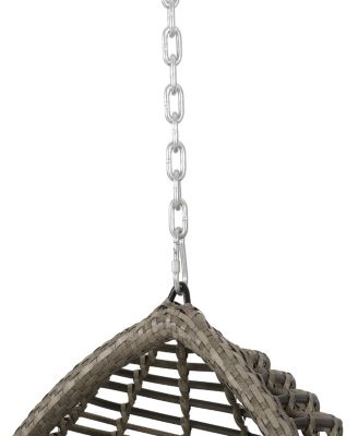 Elegant Teardrop Rattan Hanging Chair With Plush Cushions