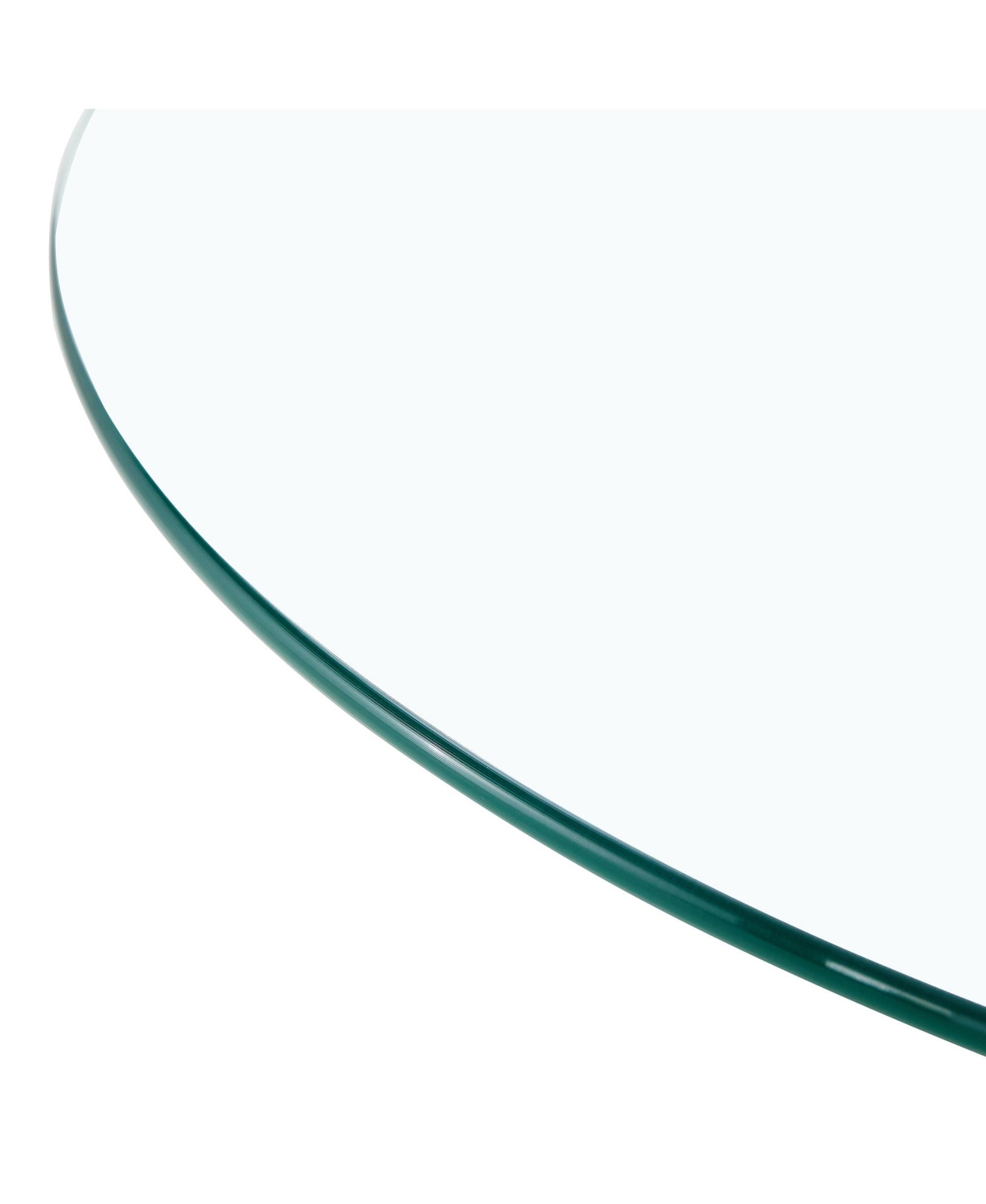 Streamdale Furniture A glass tabletop with a diameter of 35 inches and a modern minimalist circular dining table with electroplated silver metal legs
