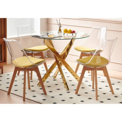 Modern Glass Dining Table Set