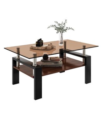 Glass Top Rectangle Table for Living Room