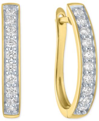 Lab-Grown Diamond Hoop Earrings (1/2 ct. t.w.) in Sterling Silver or 14k Gold-Plated Sterling Silver