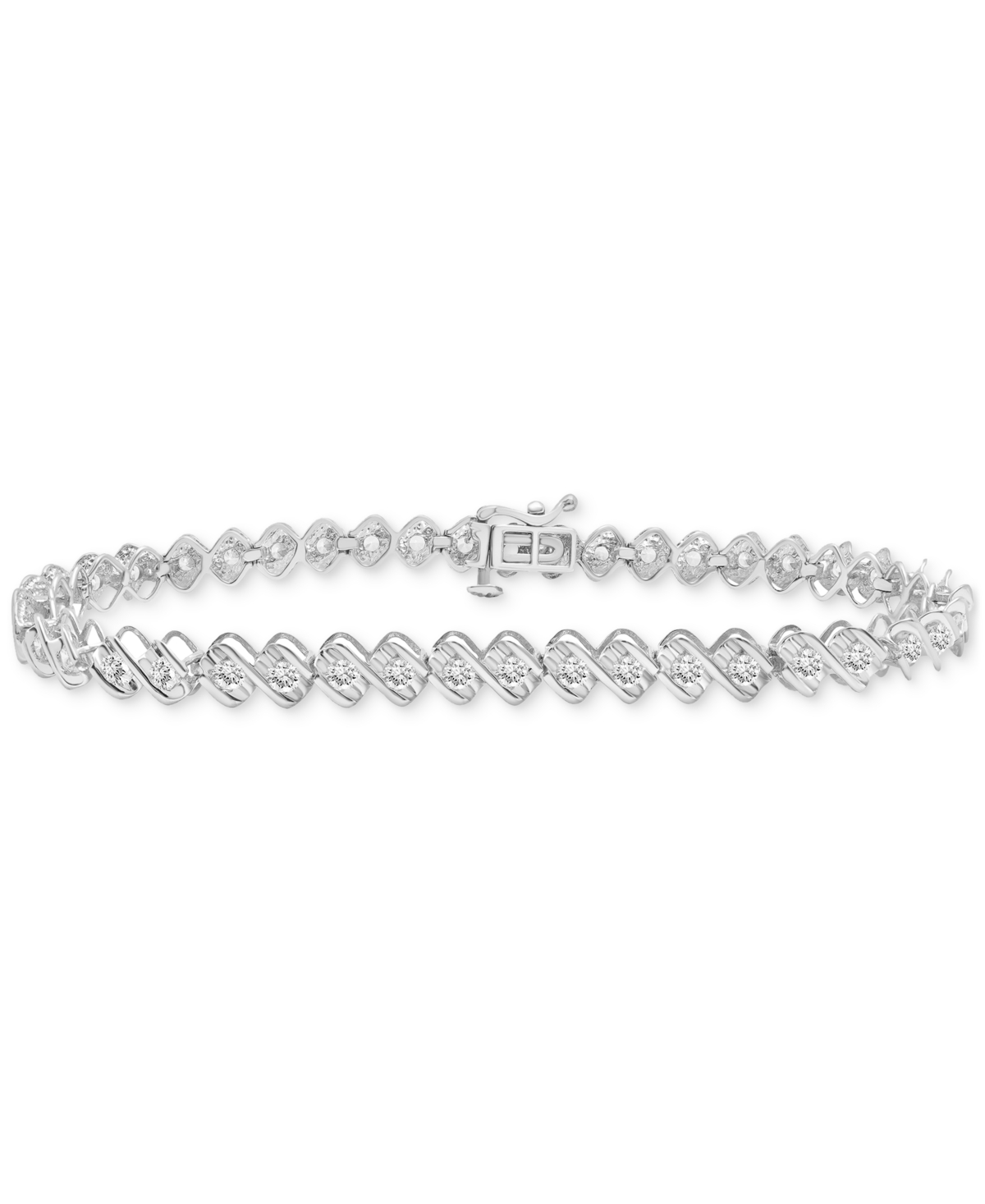 Macy's Diamond Bracelet (2 Ct. T.w.) In 10k White Gold, Created For  In White Gold