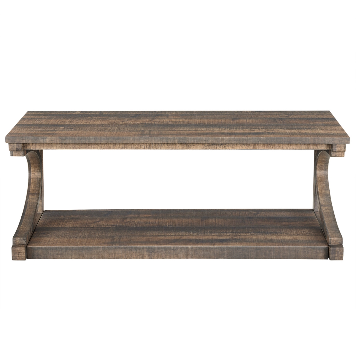 Streamdale Furniture Unique coffee table, solid wood 48 inch modern coffee table modern center table with storage, solid wood special shape coffee tab