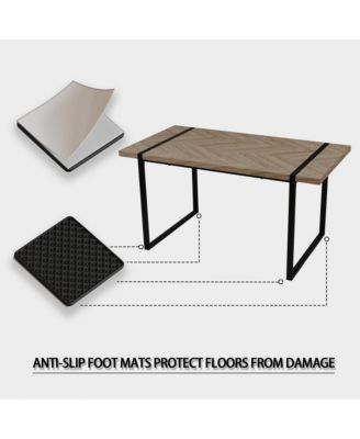 Rustic Dining Table MDF Top, Metal Legs (59 )