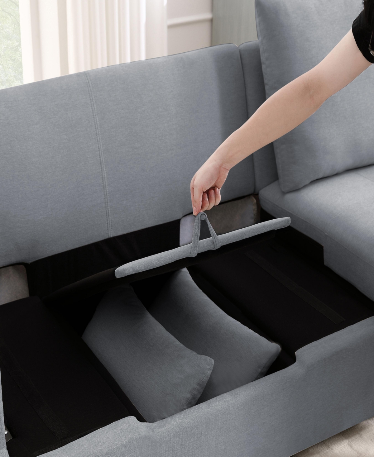 Streamdale Furniture Modern Modular Sofa, 4 Seat Chenile sectional Couch Set with 2 pilows lncluded, freely CombinableIndoor Funiture for Living Room,