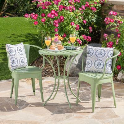 Whimsical Outdoor Bistro Set: Durable Iron Table And Chairs With Water-Resistant Finish