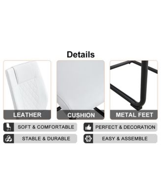 Table and chair set. Large modern white imitation marble patterned round table with black metal legs. Nice minimalism, comfortable seats and black metal legs.