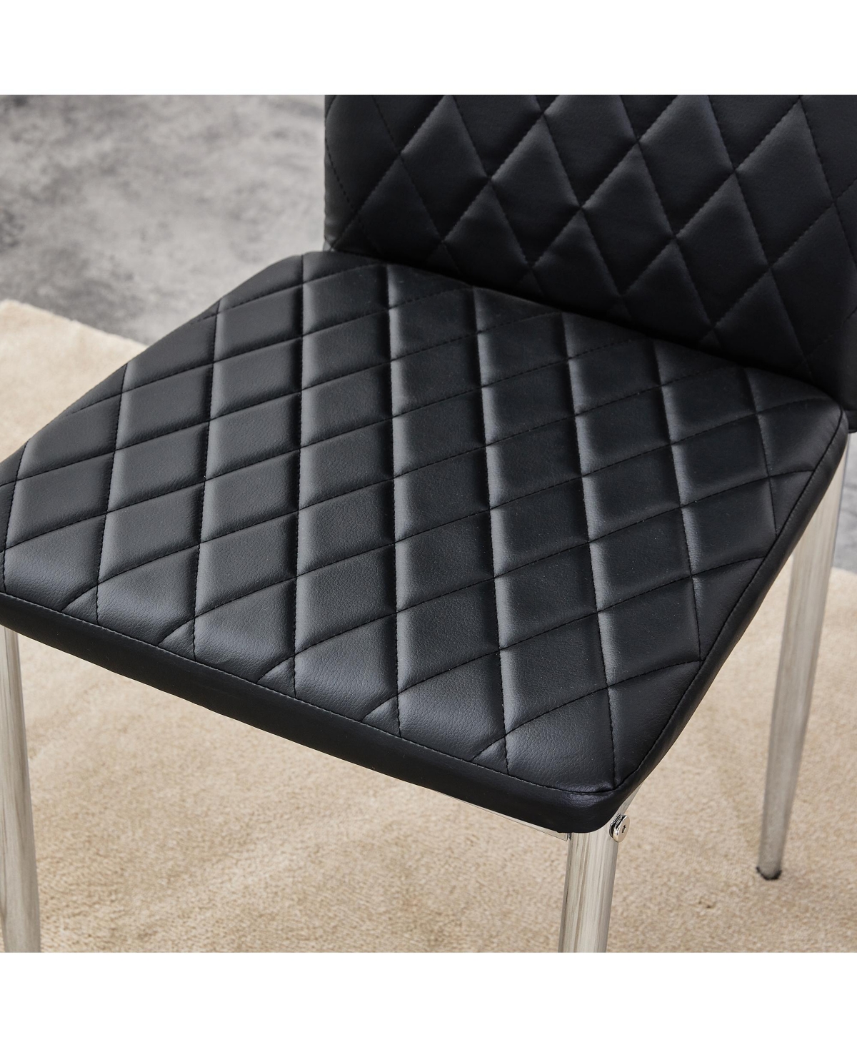 Streamdale Furniture Table and chair set.a rectangular dining table features with tempered glass top and sleekMdf stand.Paired with 6 Pu chairs