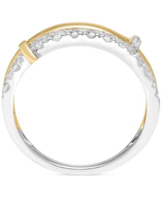 Diamond Split Double Row Band (1/2 ct. t.w.) in 14k Two-Tone Gold