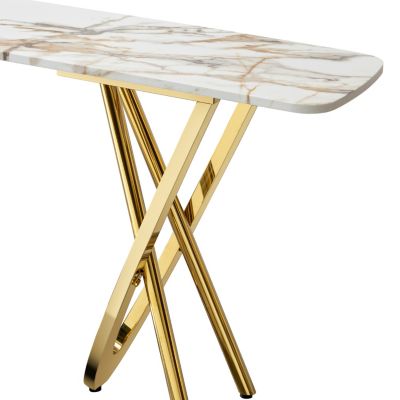 Marble Console Table with Thin Top