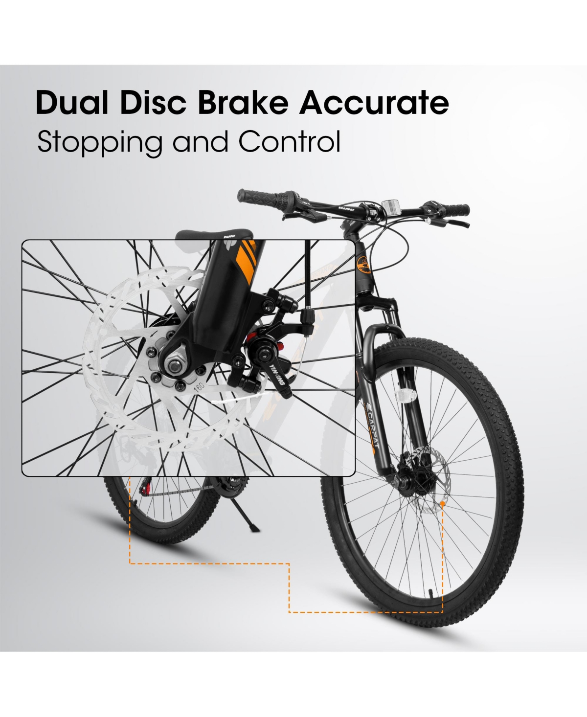 Streamdale Furniture 26-inch mountain bike adult aluminum frame shock absorbing front fork bike 21-speed disc brake mountain bike - Black+orange