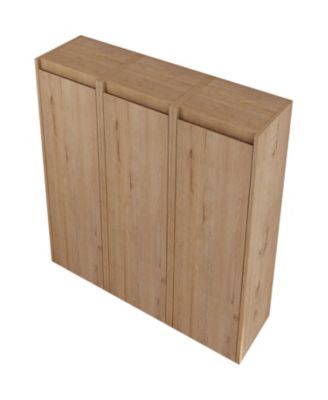 12" Bathroom Side Cabinet, 3-Soft Close Doors, Float Mounting Design
