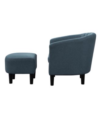 27.75" Polyester Roosevelt Accent Chair with Ottoman
