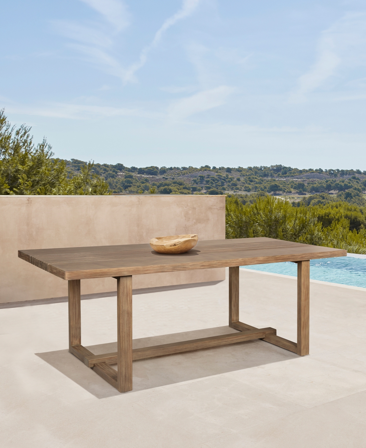 Macy's Vivid Outdoor Dining Table In Light Brown