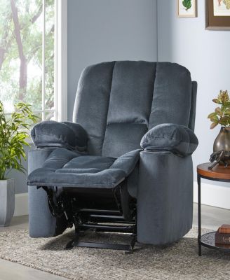 Silvery Luxury Manual Recliner with Dual Cup Holders