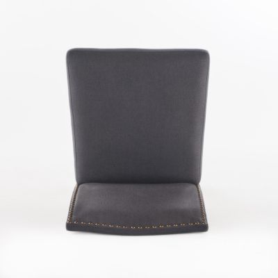 Streamdale 2 Upholstered Barstools, 27", Dark Charcoal/Walnut