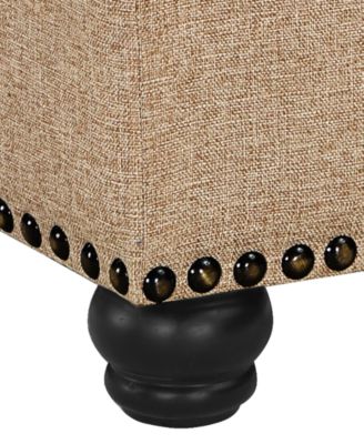 24" Faux Linen 5th Avenue Storage Ottoman
