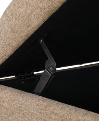 24" Faux Linen 5th Avenue Storage Ottoman