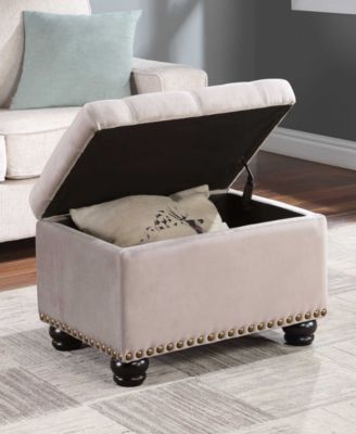 24" Velvet 5th Avenue Storage Ottoman