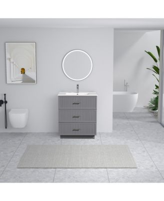 Streamdale Modern 30" Bathroom Vanity Set with Ceramic Sink and Storage