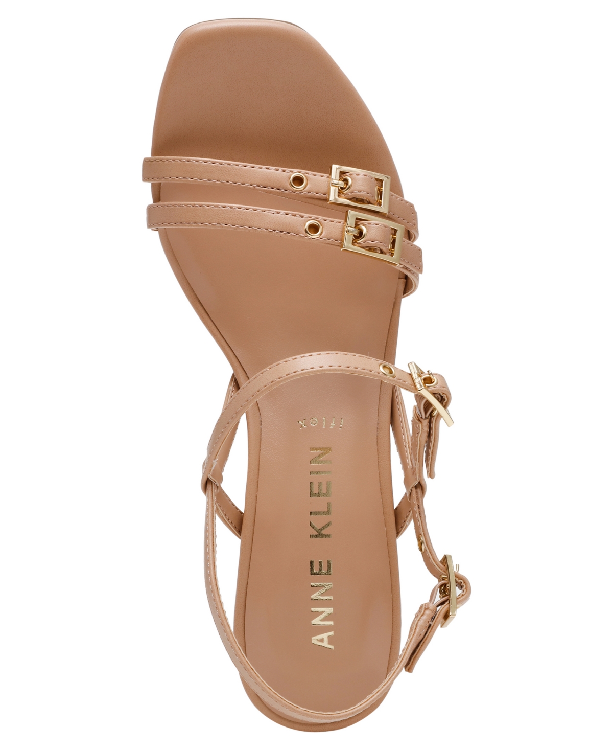 Anne Klein Women's Mackenzie Strappy Buckle Block Heel Dress Sandals In Tan