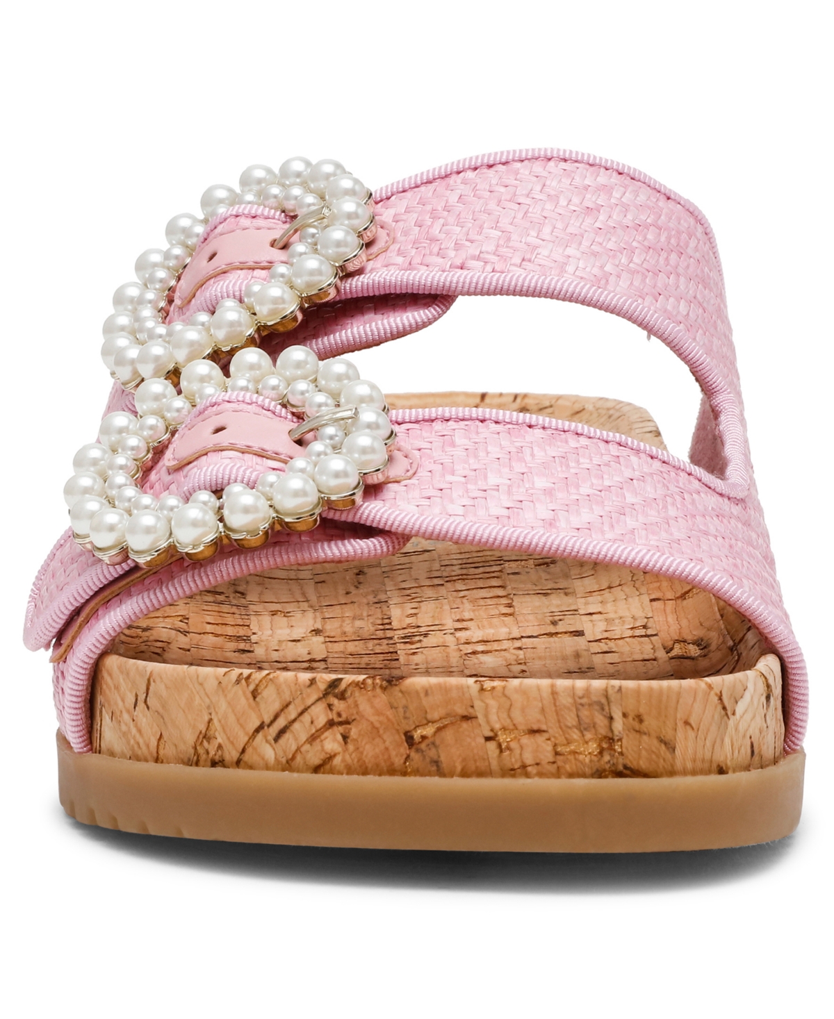 Anne Klein Women's Happy Double Band Embellished Buckle Footbed Sandals